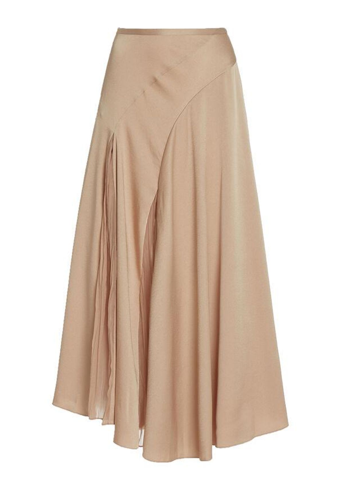 vince crushed asymmetric paneled skirt