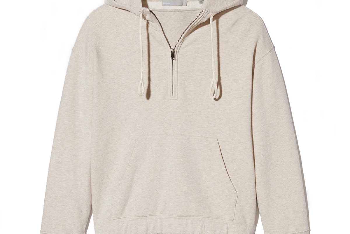 vince half-zip cotton hoodie