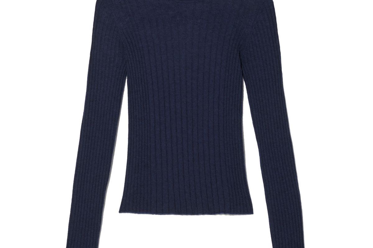 vince mixed rib cashmere long sleeve