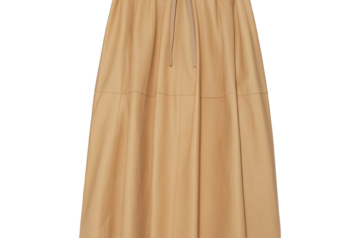 vince paneled leather skirt
