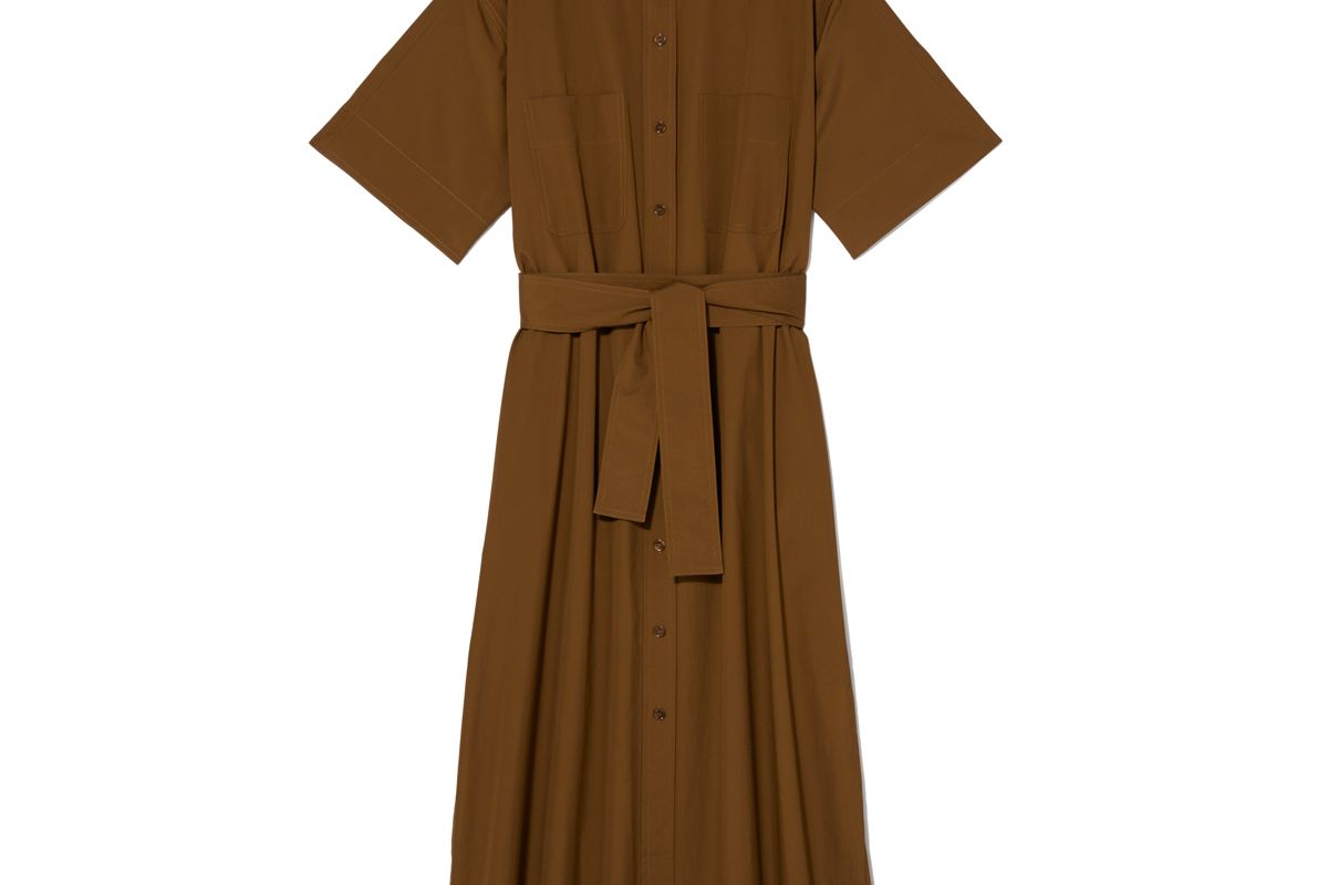 vince short sleeve utility shirt dress