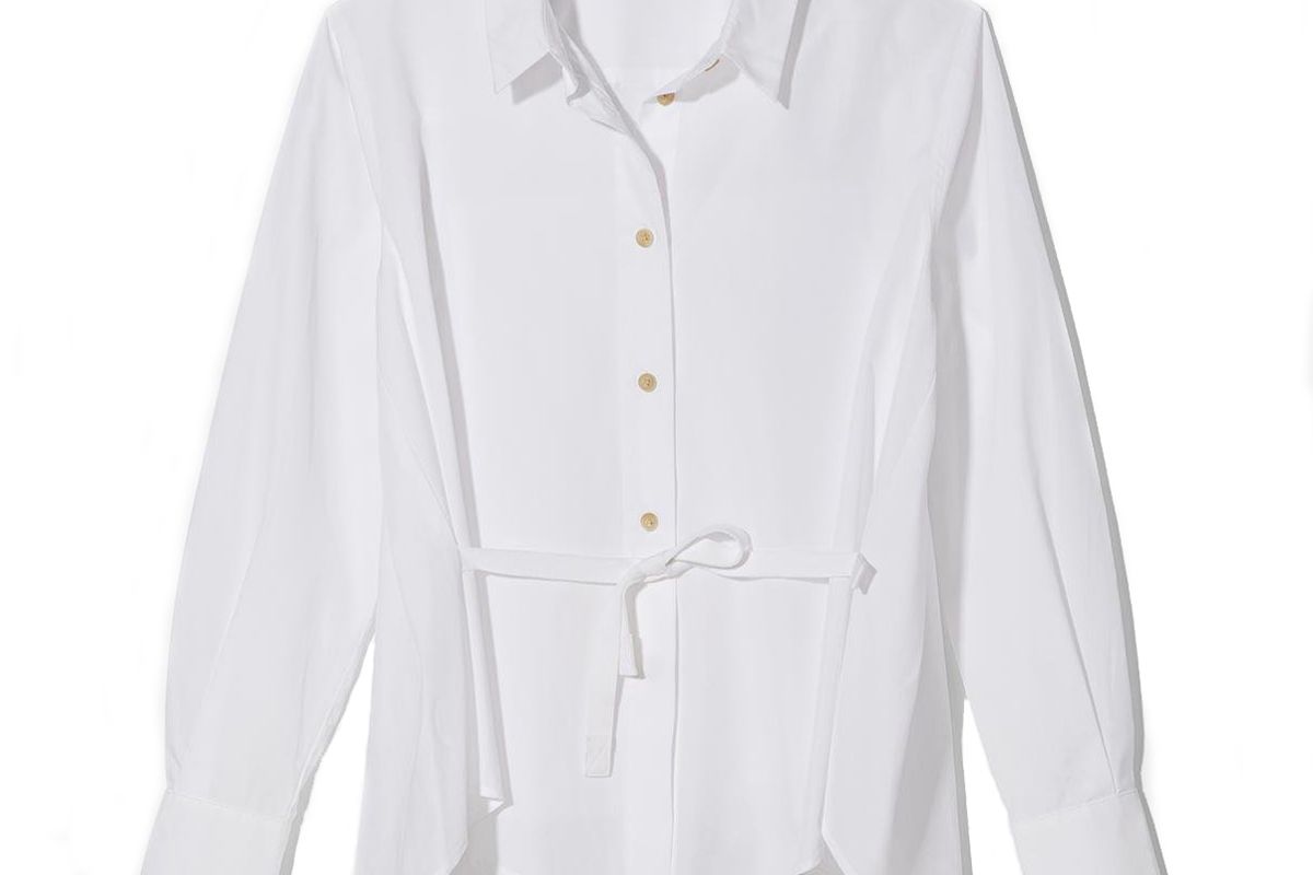 vince side tie long sleeve shirt