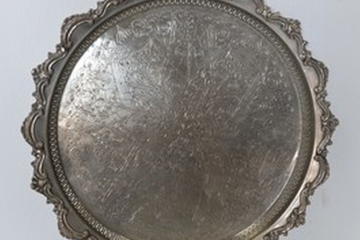 vintage moroccan silver tray