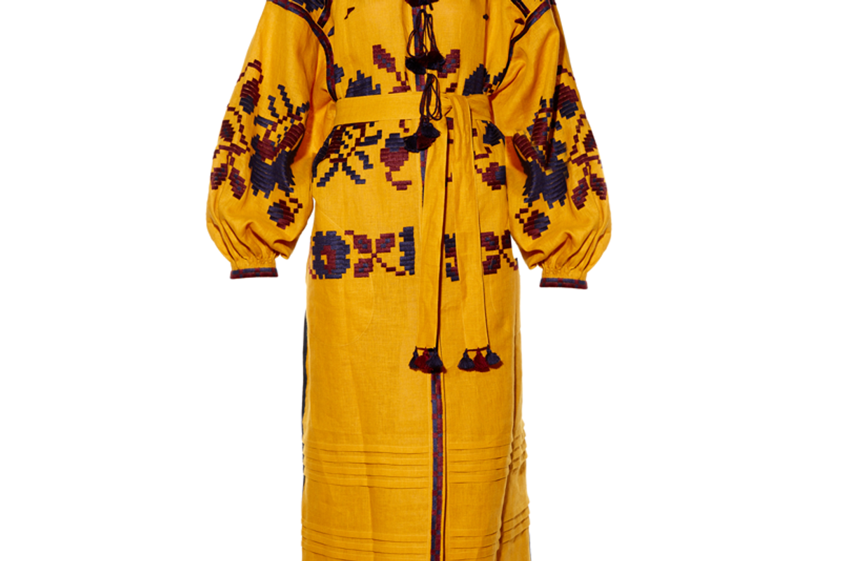 Poppy Embroidered Linen Midi Dress