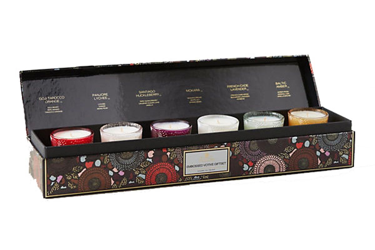 Japonica Embossed Votive Gift Set