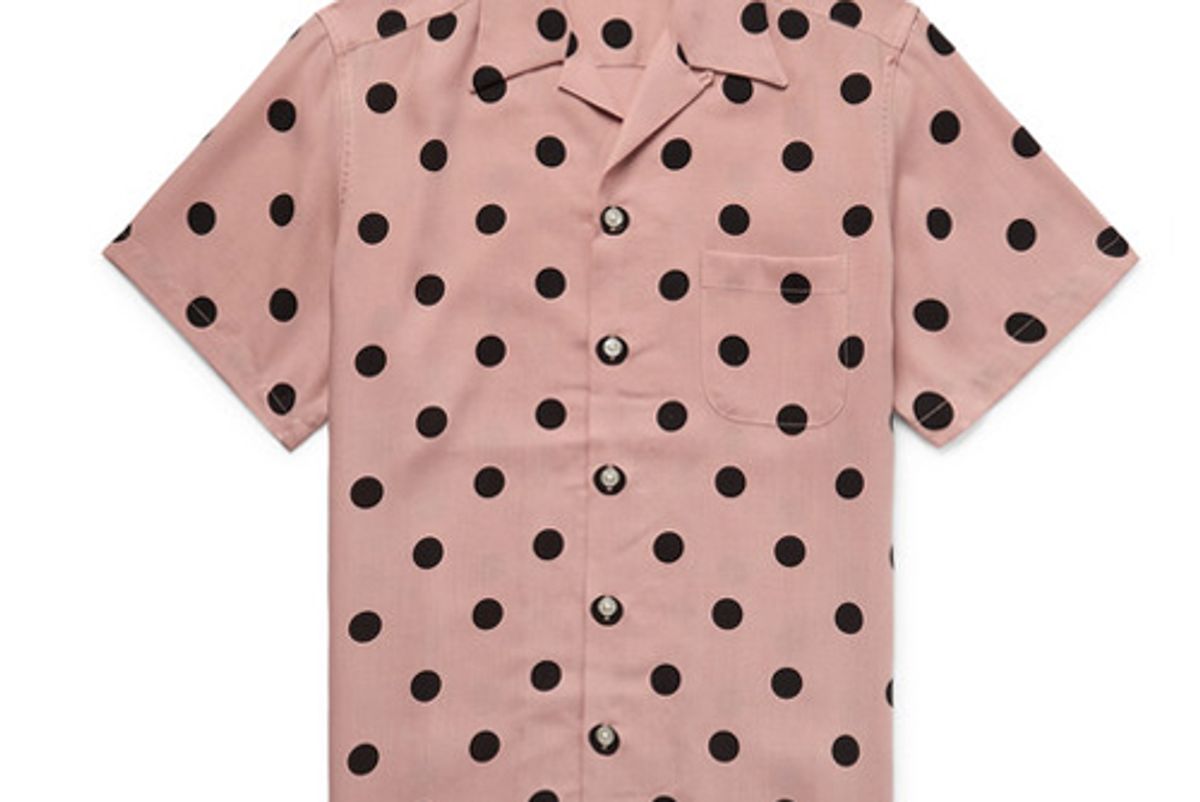 wacko maria camp collar polka dot lyocell shirt