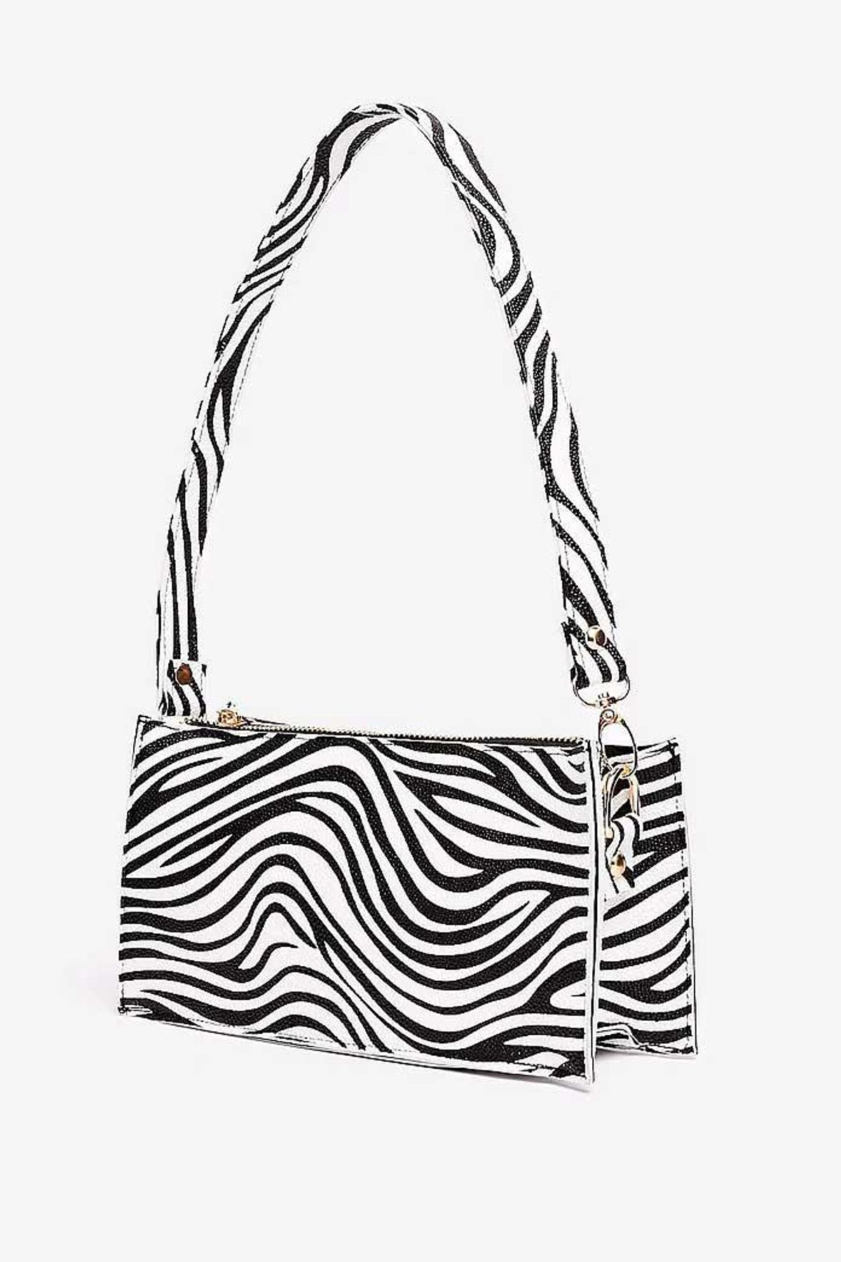 want zebra print mini shoulder bag