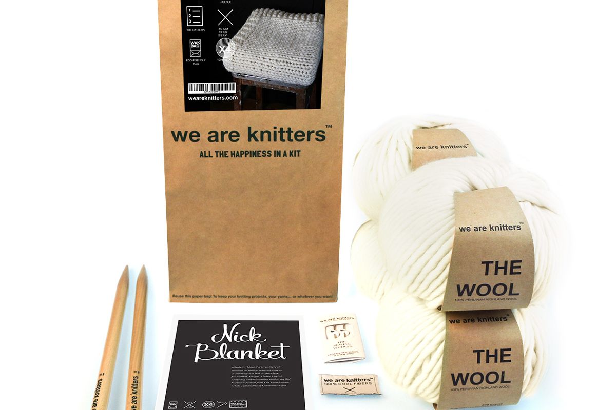 we are knitters nick blanket knitting kit