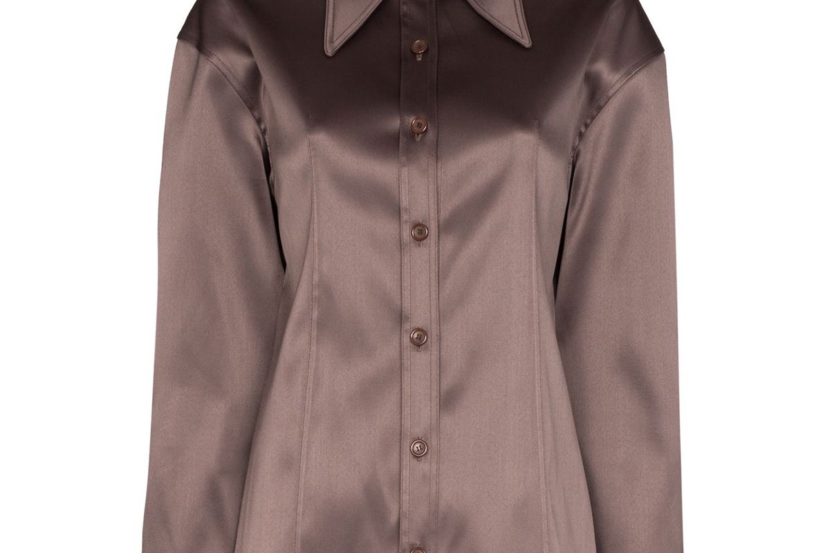 we11done exaggerated collar button down shirt