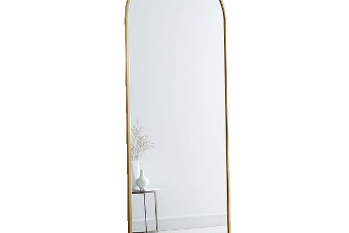 west elm metal framed arched floor mirror