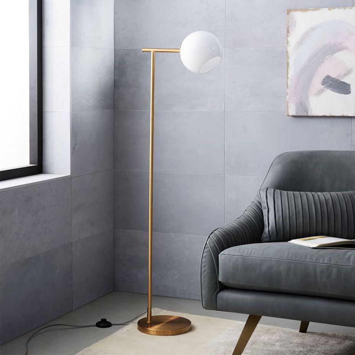 west elm staggered glass floor lamp