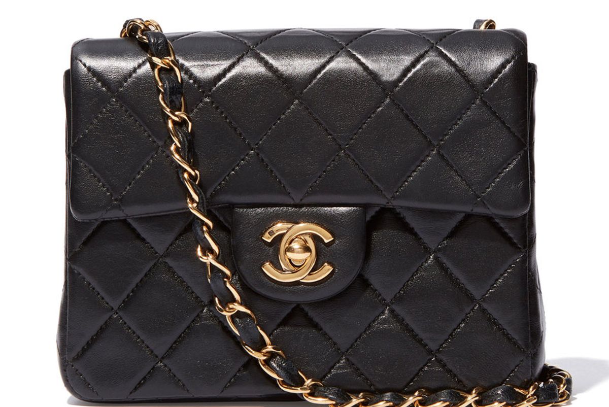 what goes around comes around mini black chanel bag