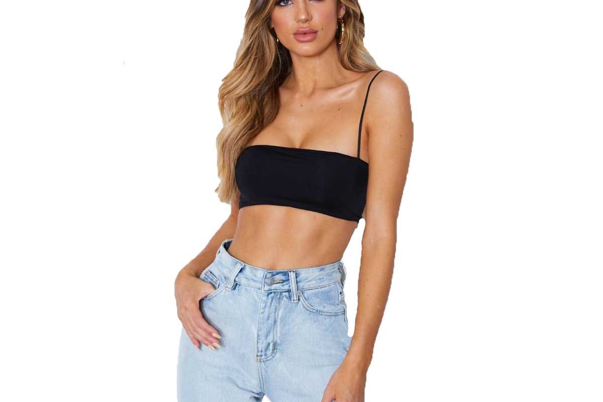white fox boutique addicted to you crop black
