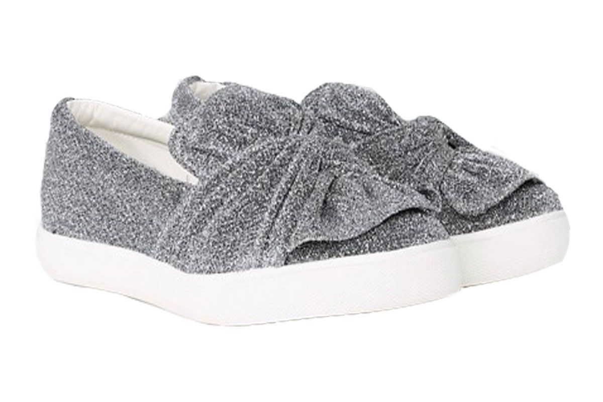 New Look Wide Fit Shimmer Jersey Knot Slip On Sneaker