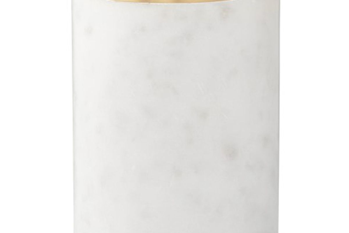 williams sonoma marble and brass toothbrush holder