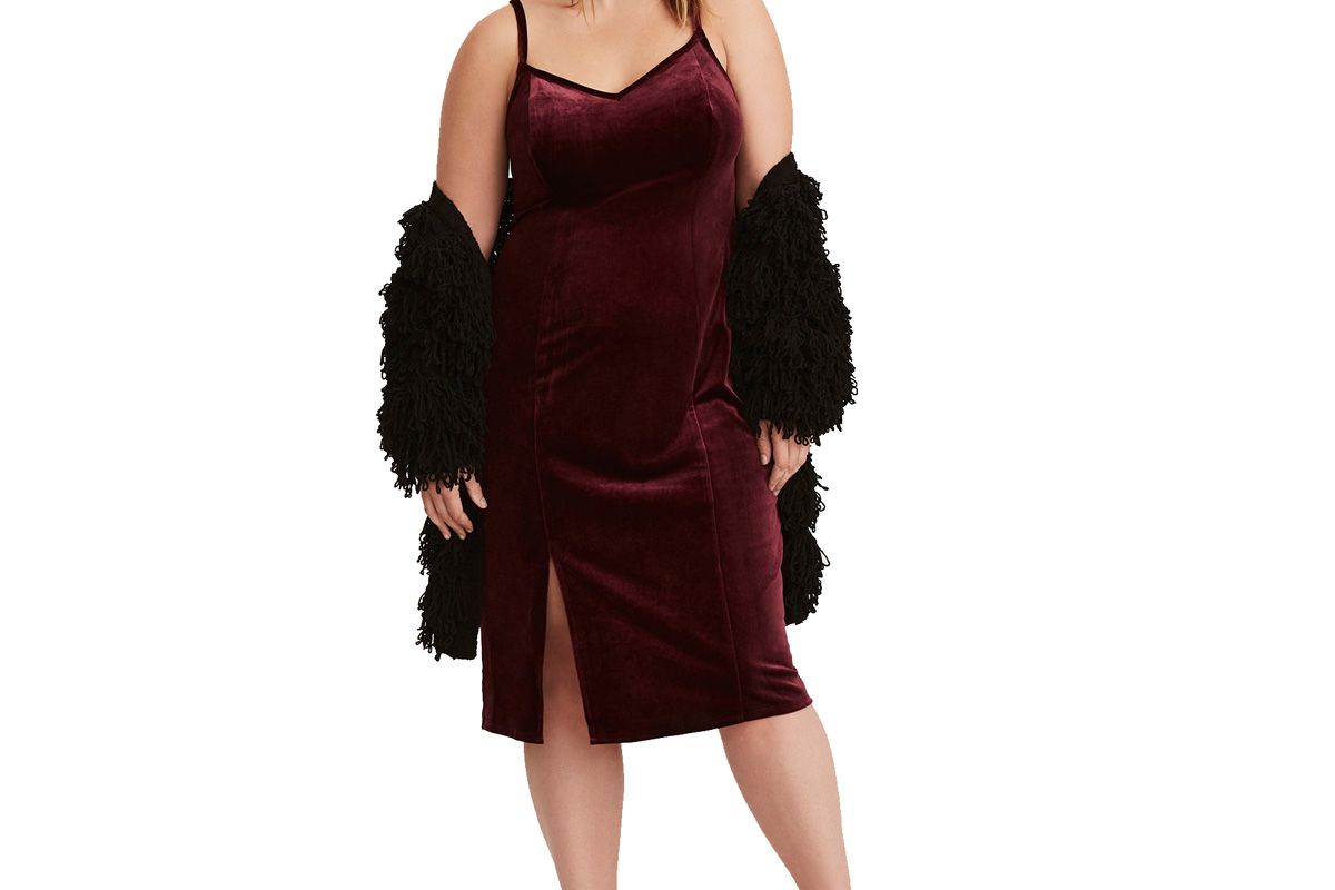 Special Occasion Wine Velvet Slip Dress