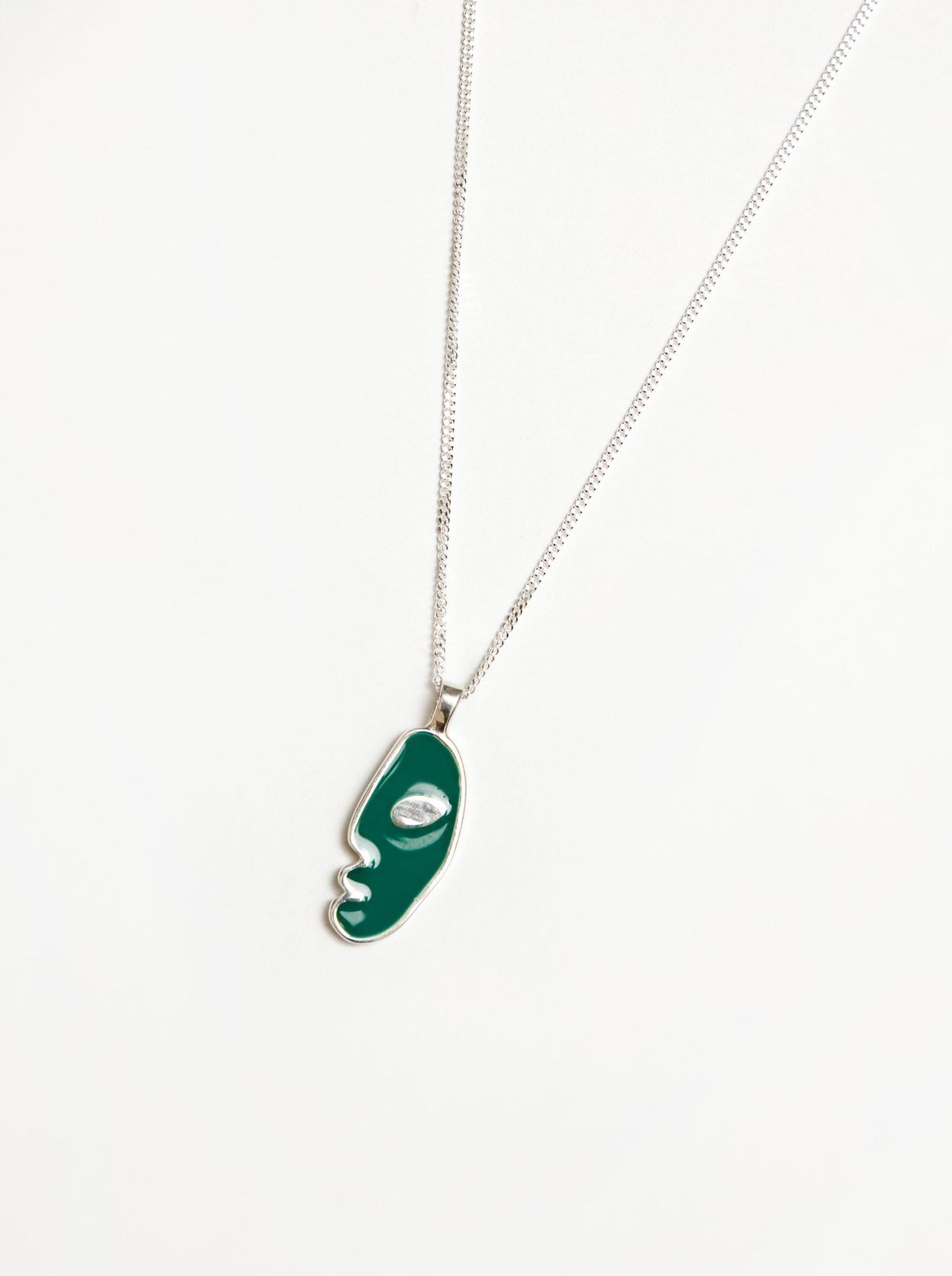 wolf circus fiona necklace in green and sterling silver