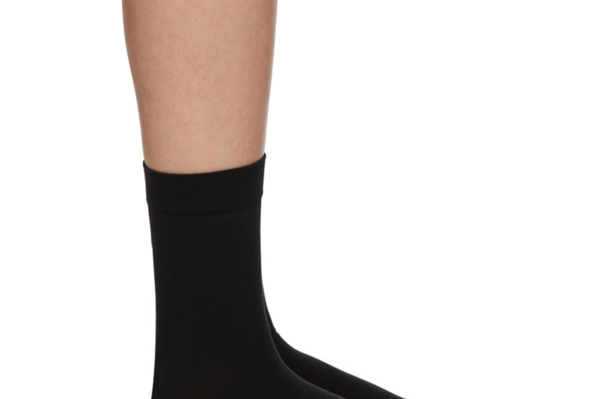 wolford black cotton 80 socks