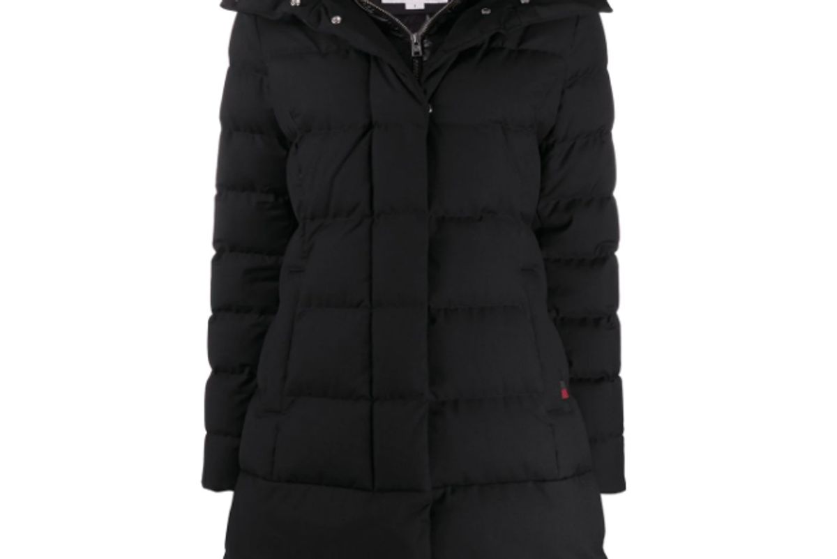 woolrich padded mid length coat