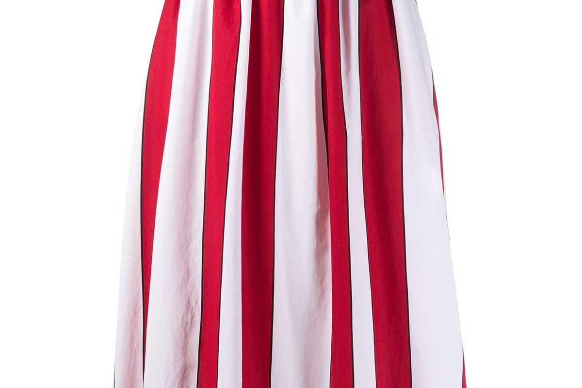 woolrich striped pleated skirt