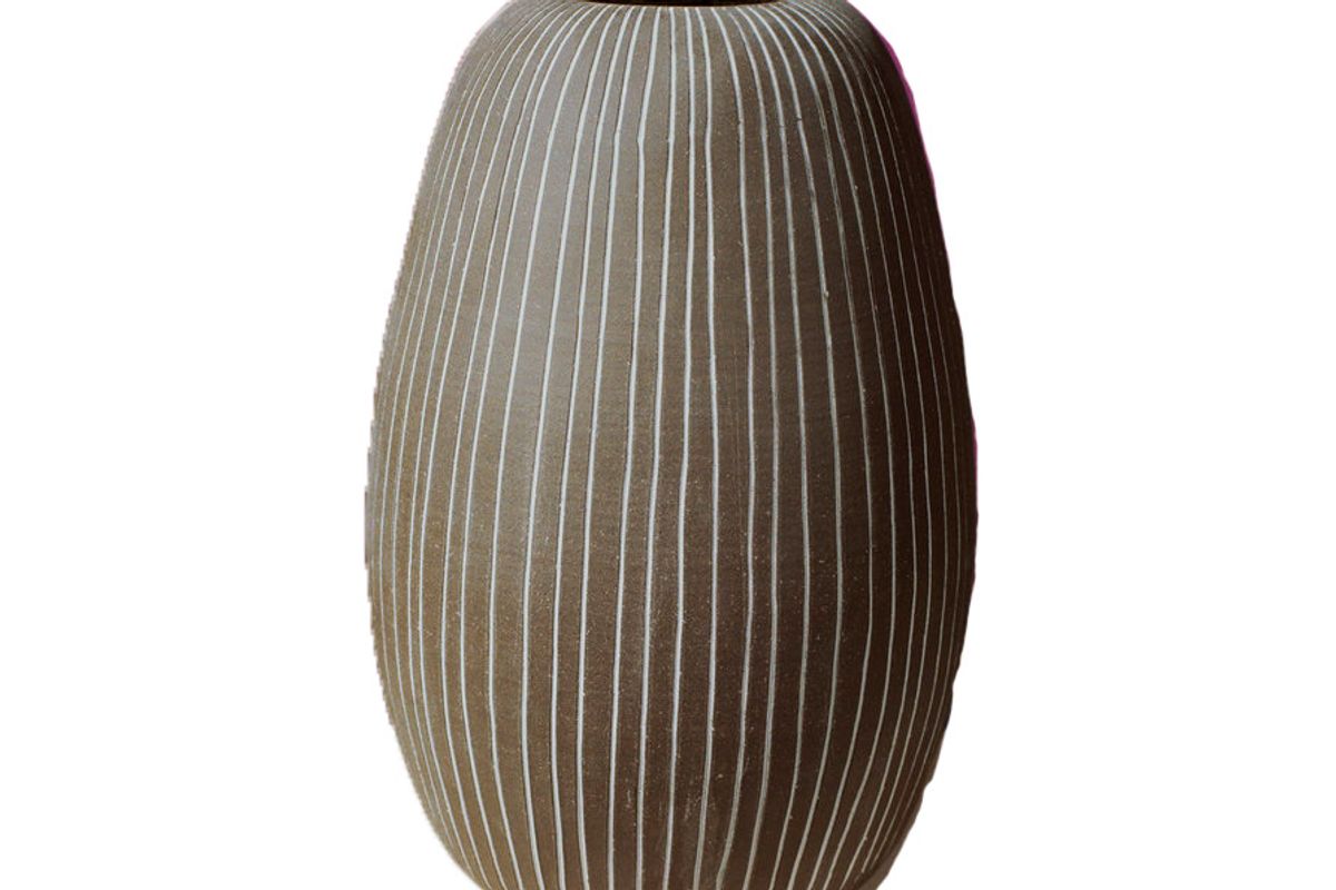 workaday handmade large pen striped vase