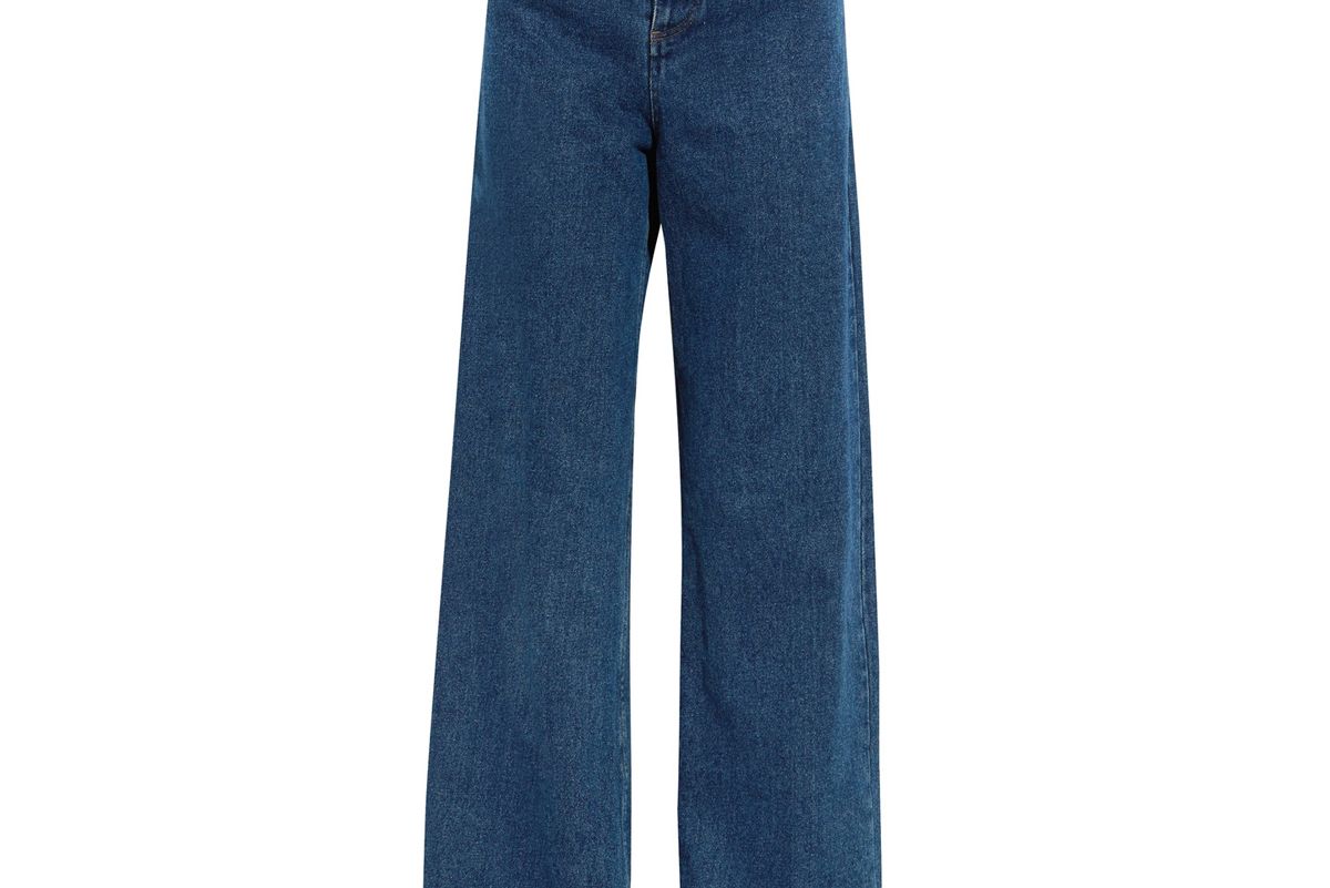 Cutout High-Rise Wide-Leg Jeans