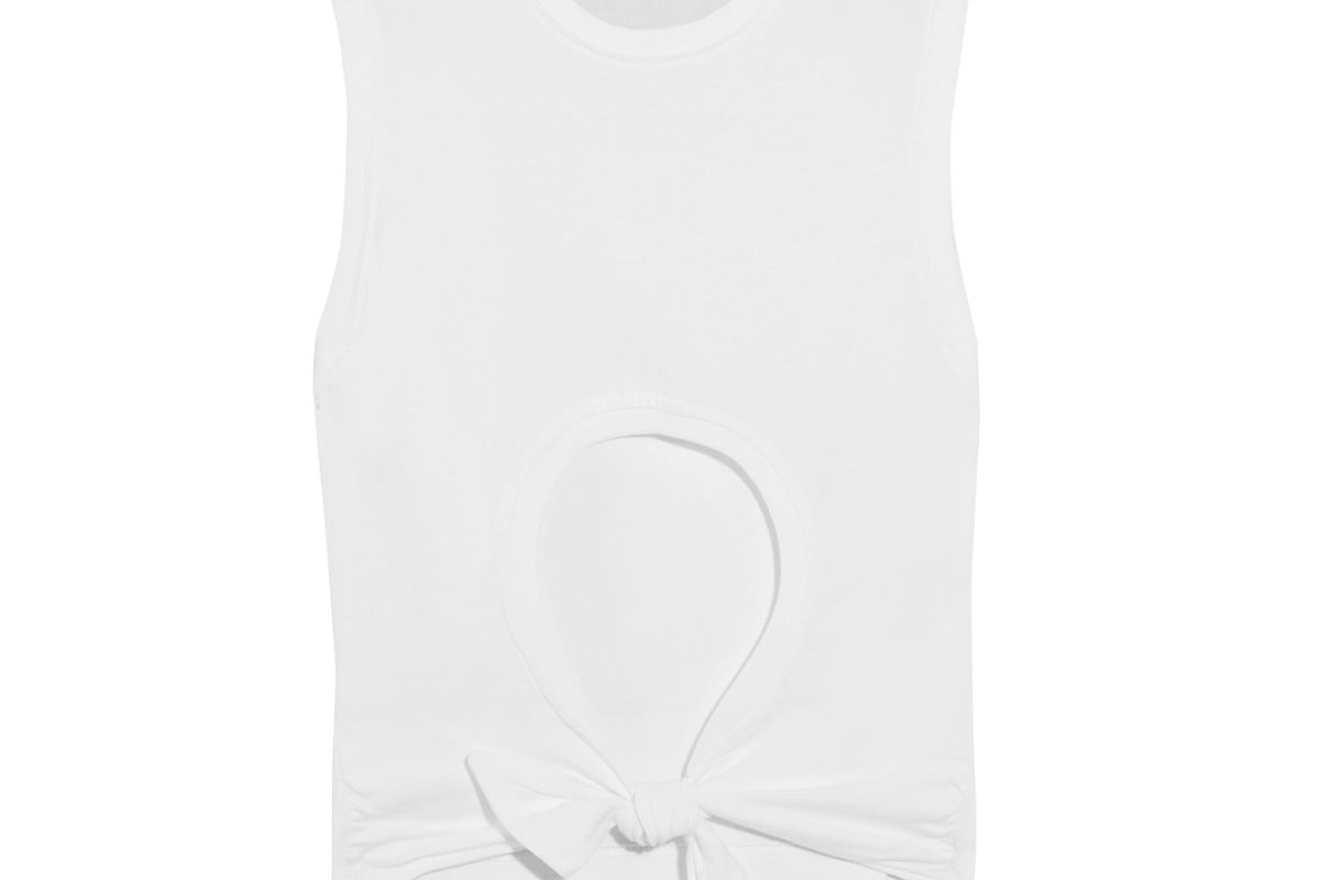 Embroidered Cutout Cotton-Jersey Top