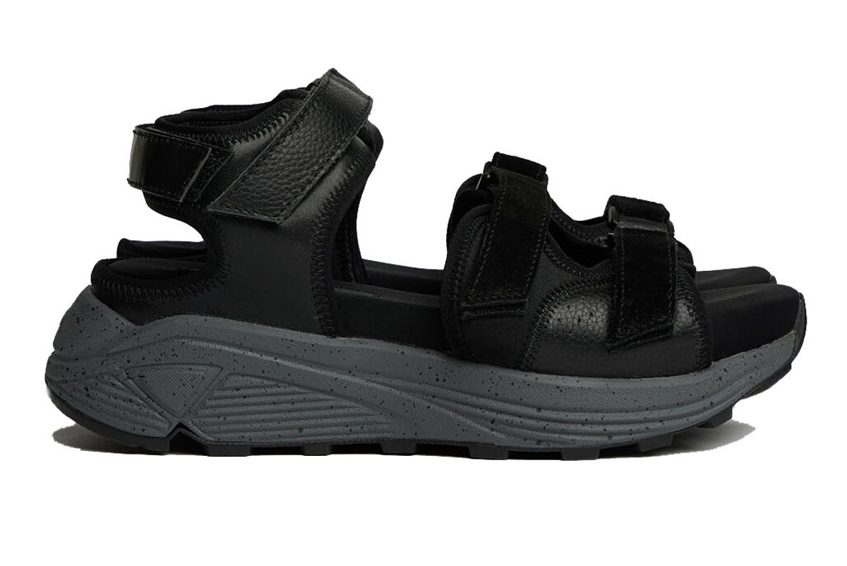 y's by yohji yamamoto thick soled velcro and leather sandals