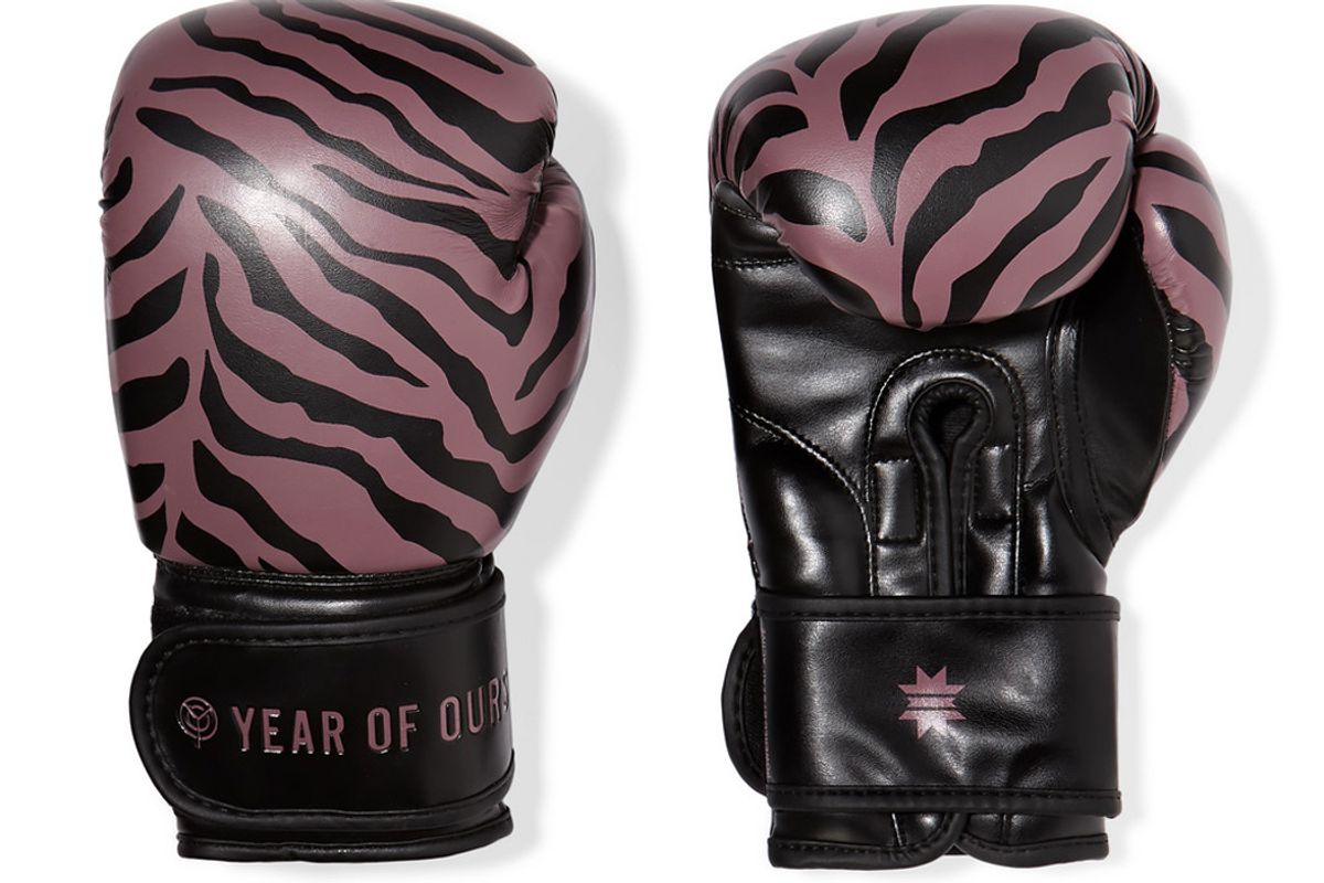 year of ours kali active tiger print faux leather boxing gloves