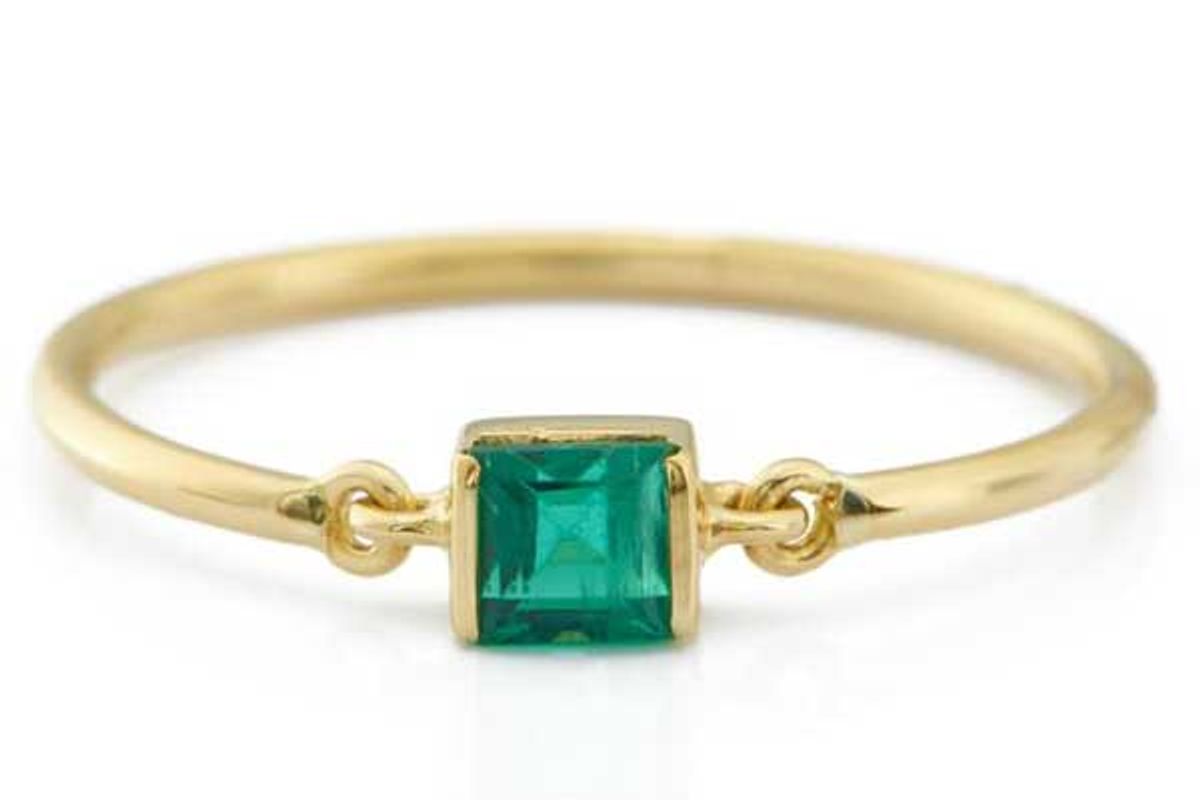 yi collection emerald petite circle ring