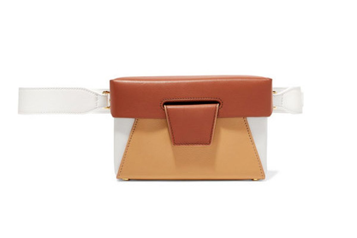 yuzefi lola color block textured leather belt bag