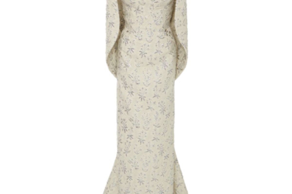 zac posen sweetflower lurex cloque gown