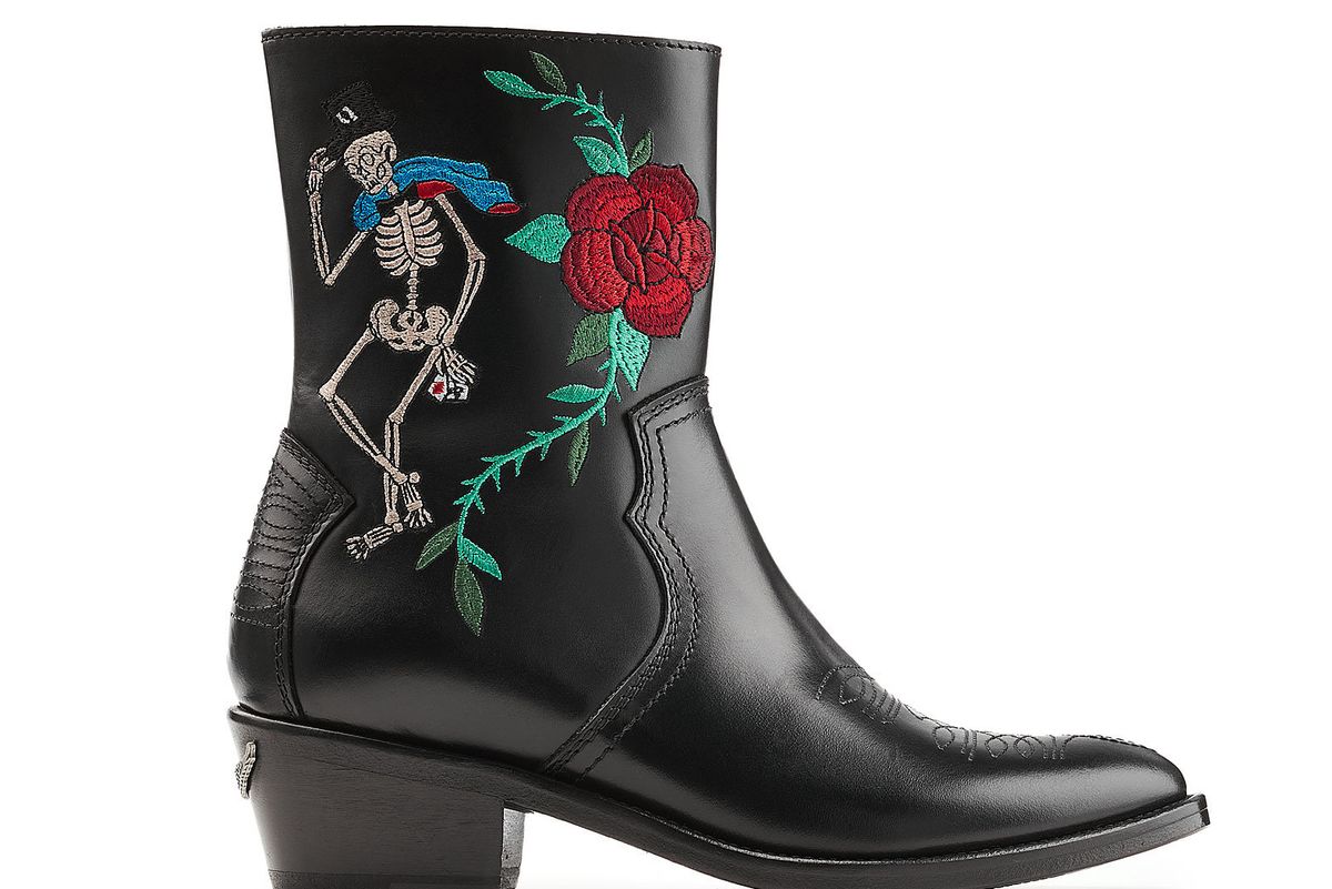 Embroidered Cowboy Leather Boots