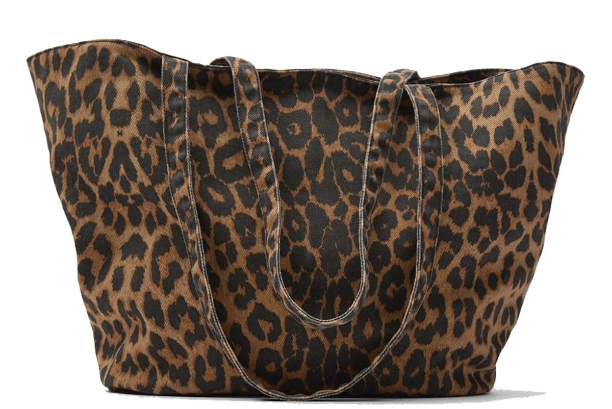 zara animal print fabric shopper