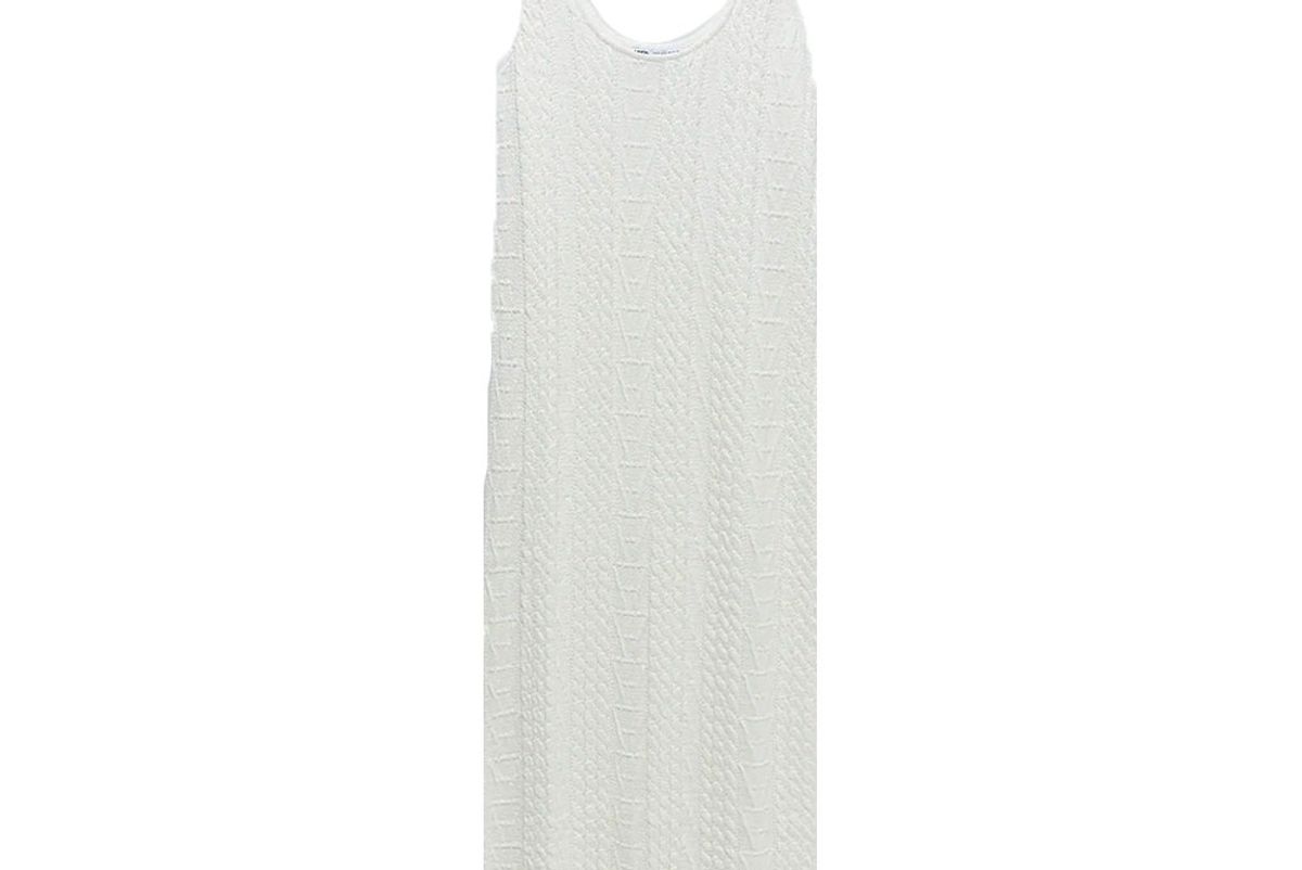 zara cable knit jacquard dress