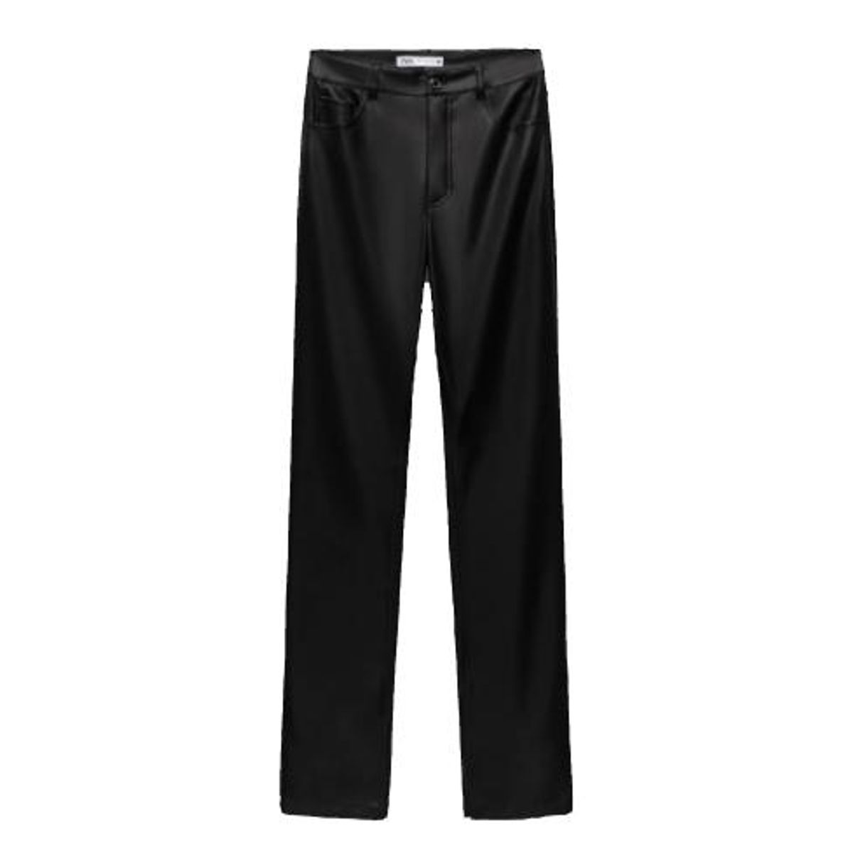 zara faux leather flared slim pants