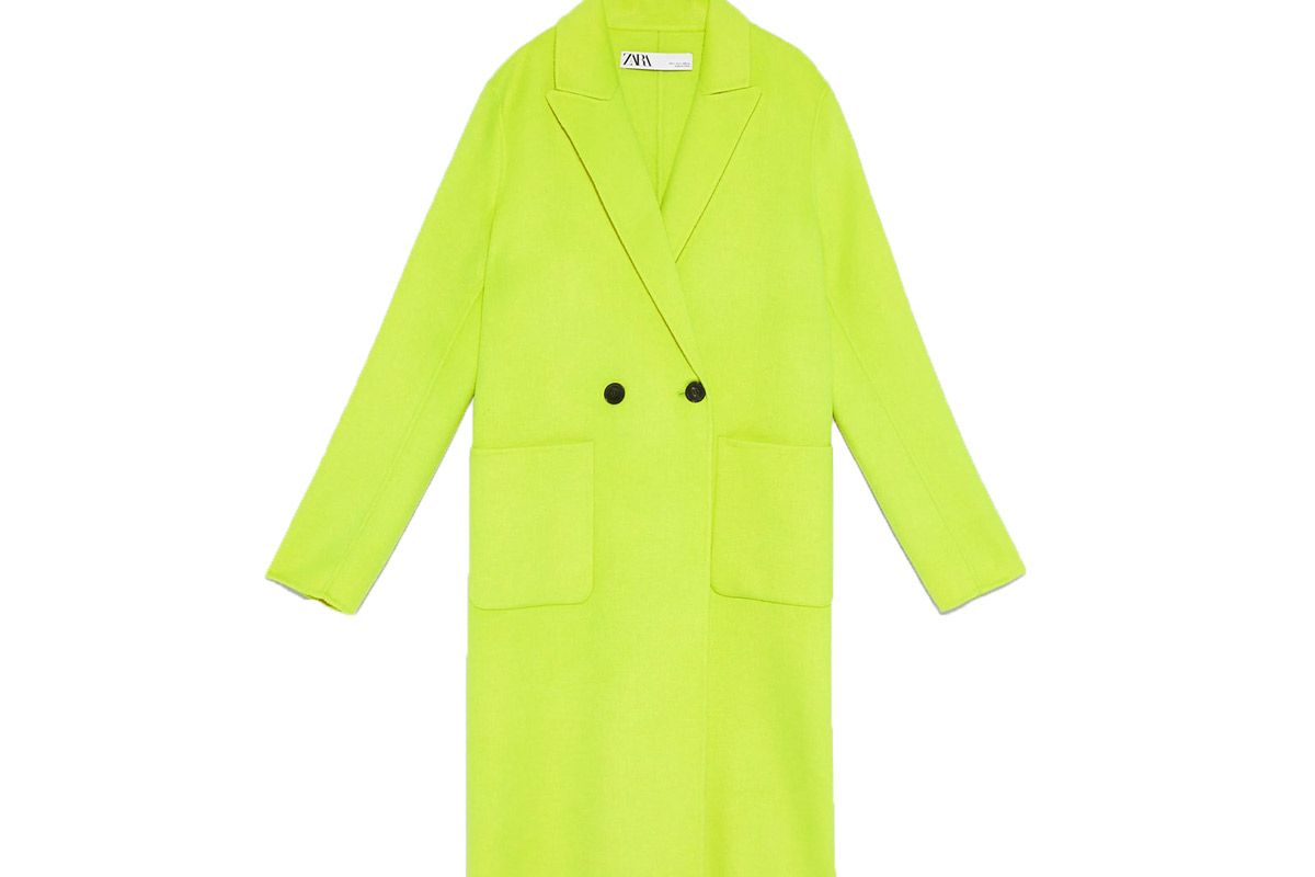 zara fluorescent menswear coat