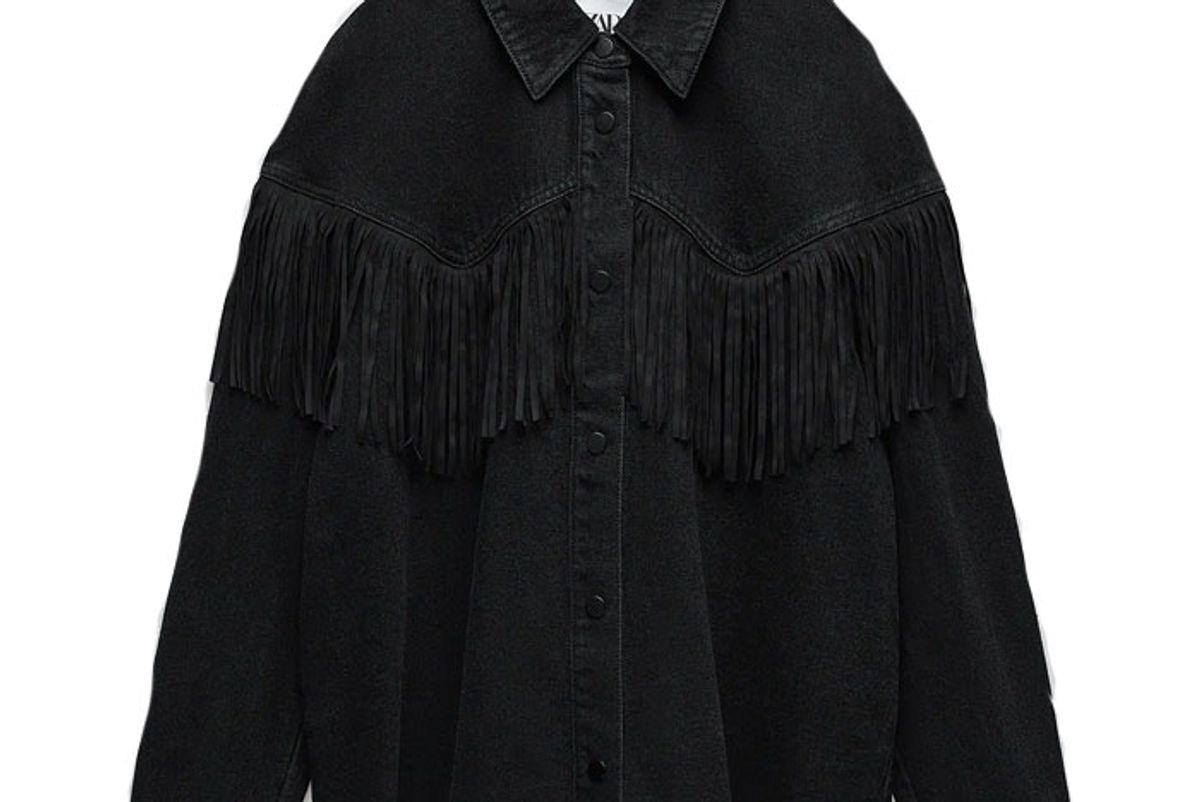 zara fringed denim jacket