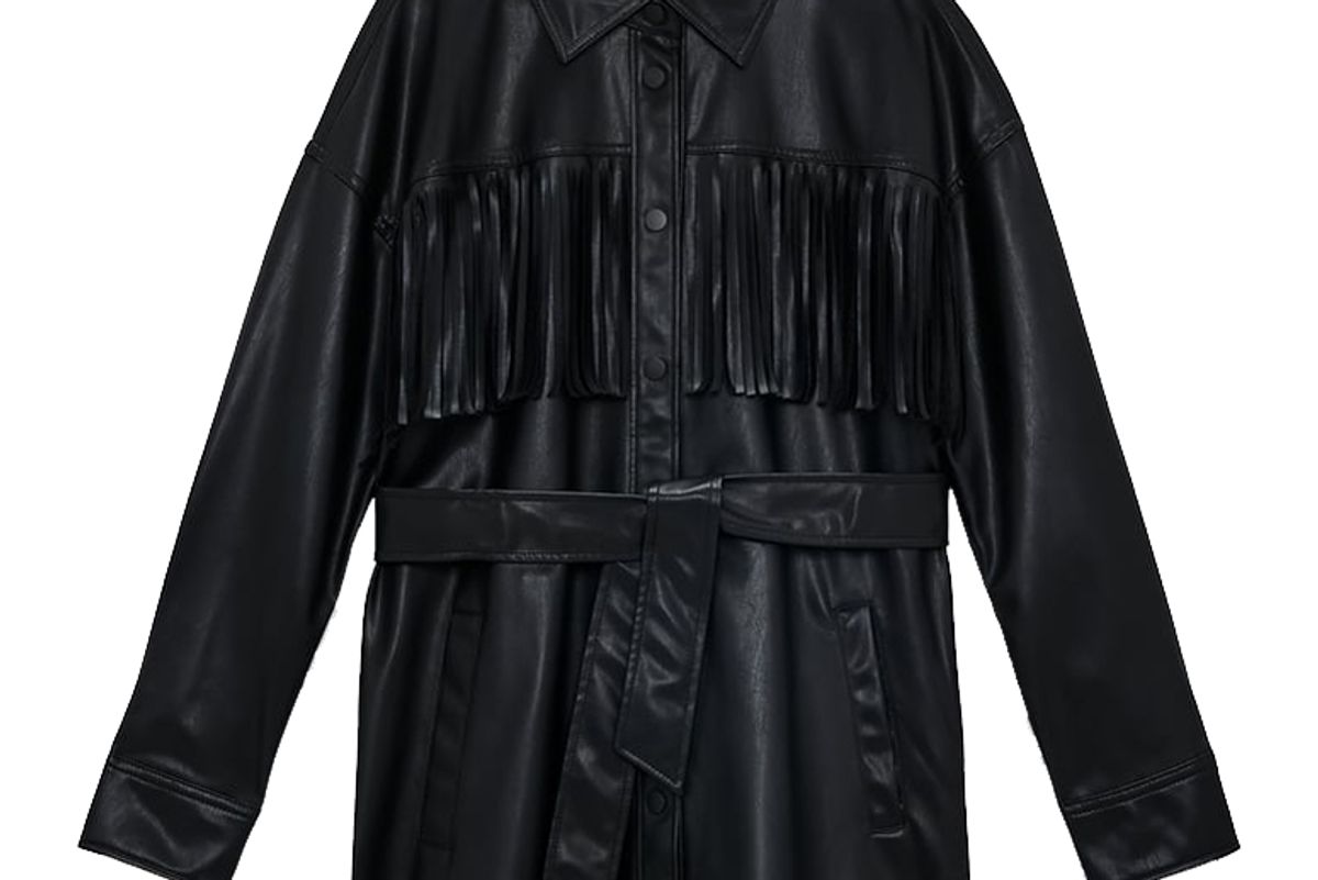 zara long fringed overshirt