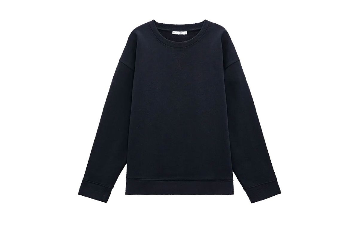 zara rustic cotton sweatshirt