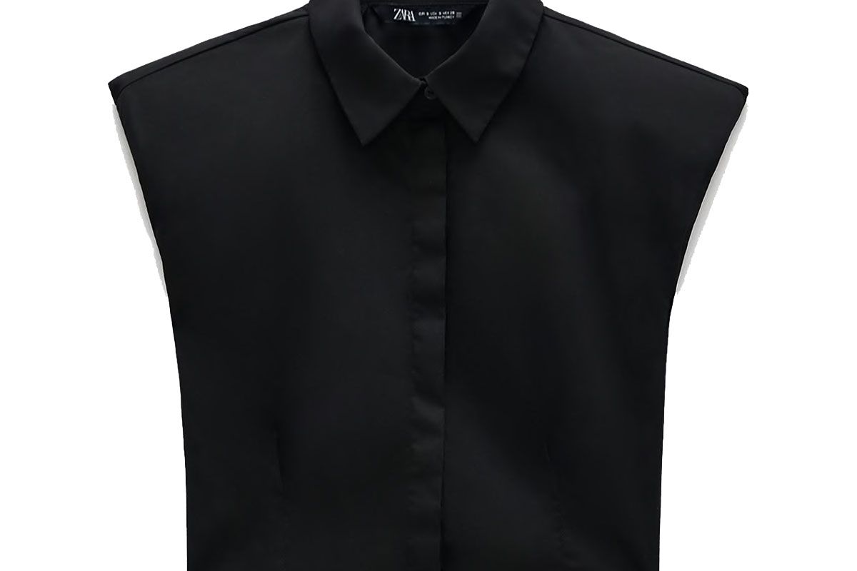 zara shoulder pad poplin shirt