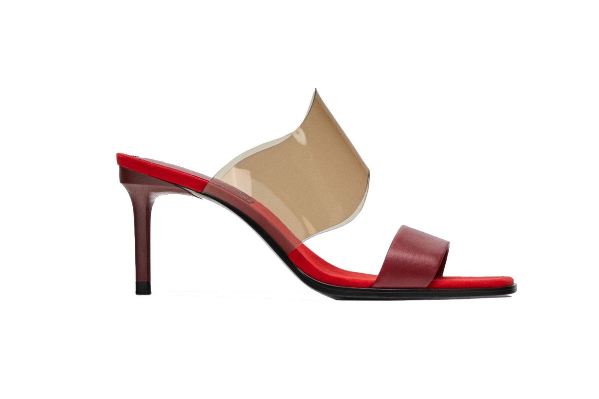 Zara Vinyl Mules With Methacrylate Heels, $60