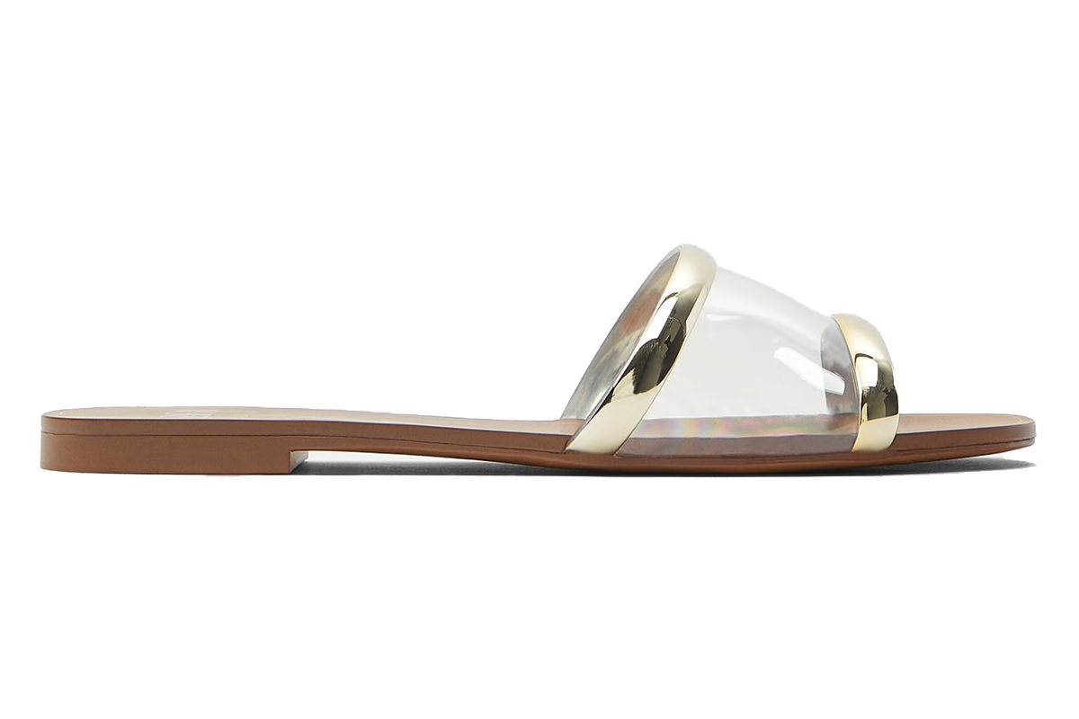 zara vinyl slide sandals