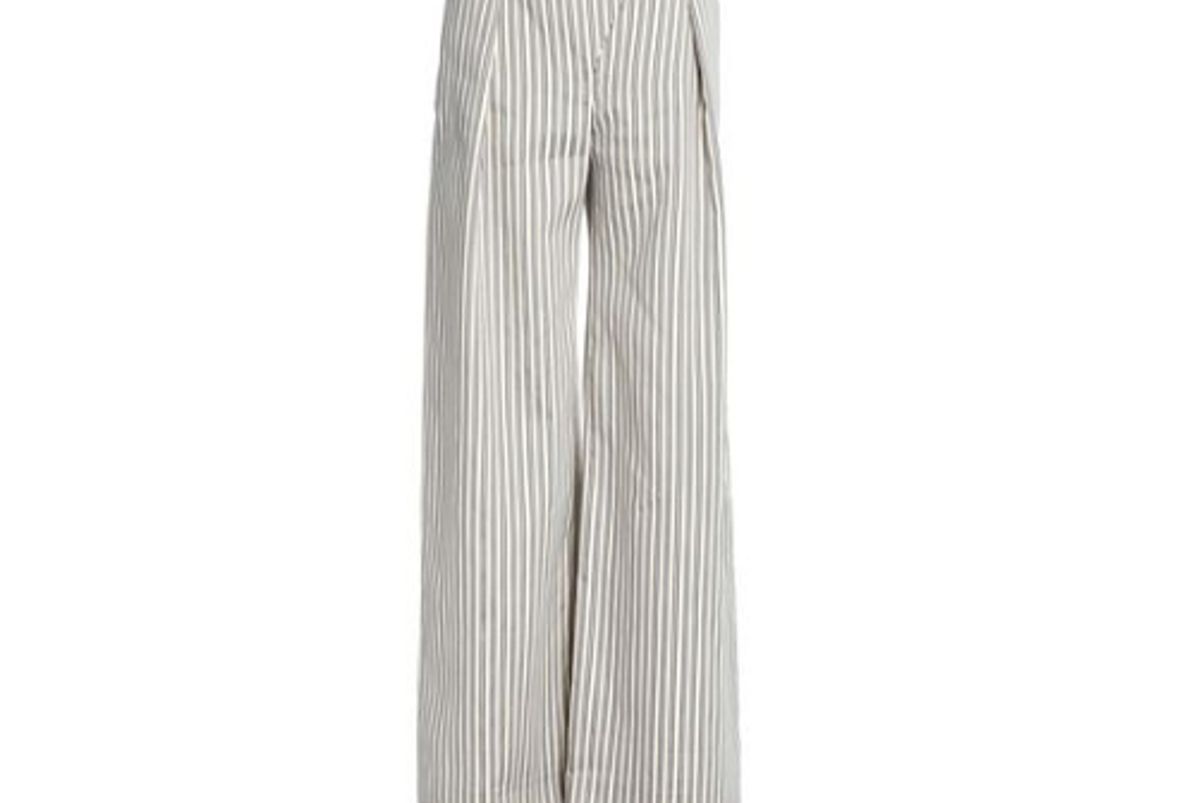 zimmerman pinstriped cotton blend wide leg pants