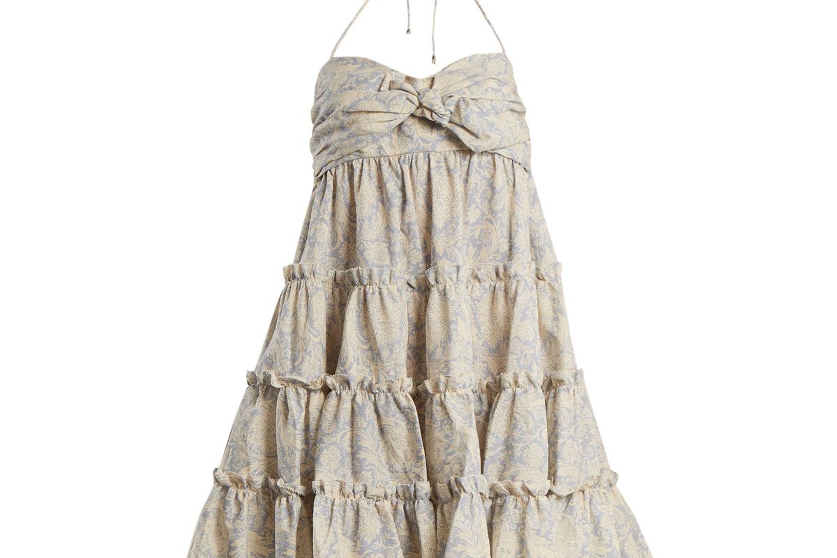 zimmermann helm botanical print linen and cotton blend dress