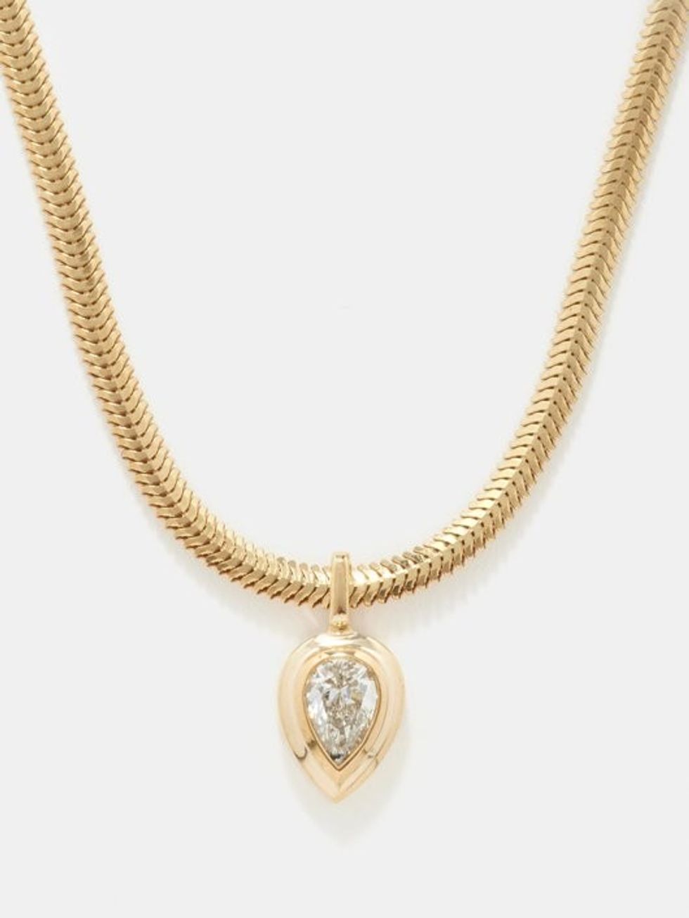 Zo\u00eb Chicco Snake Diamond and 14kt Gold Necklace