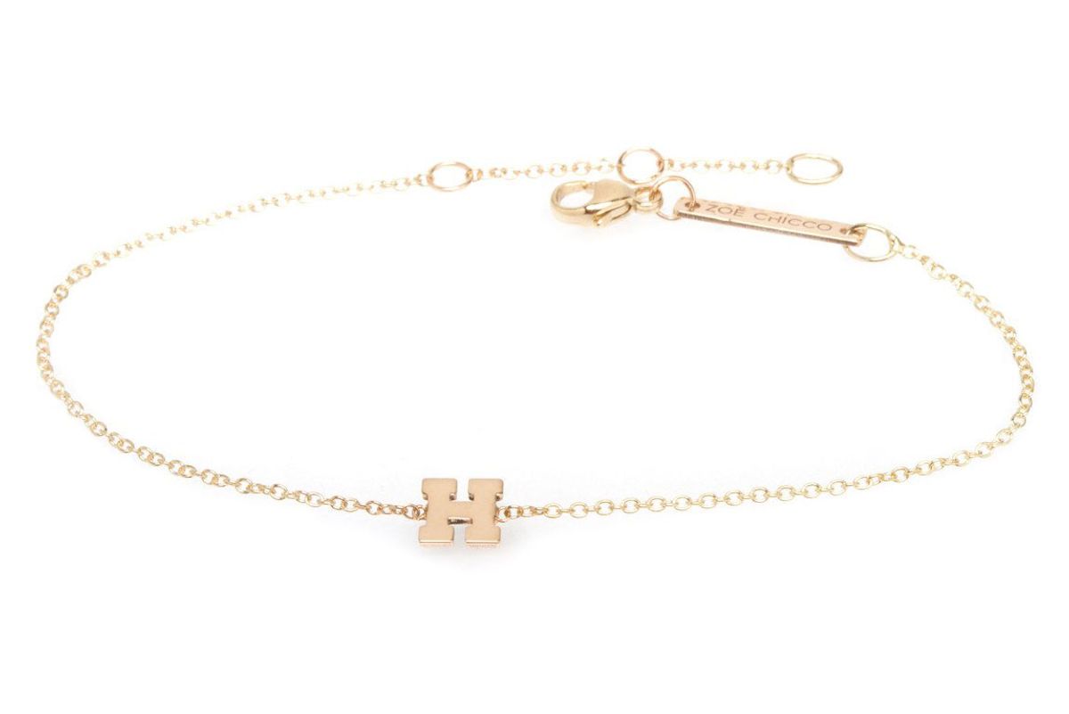 zoe chico 14k letter bracelet