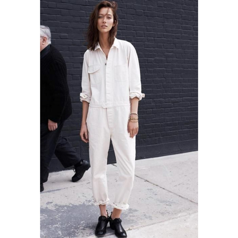white linen boiler suit