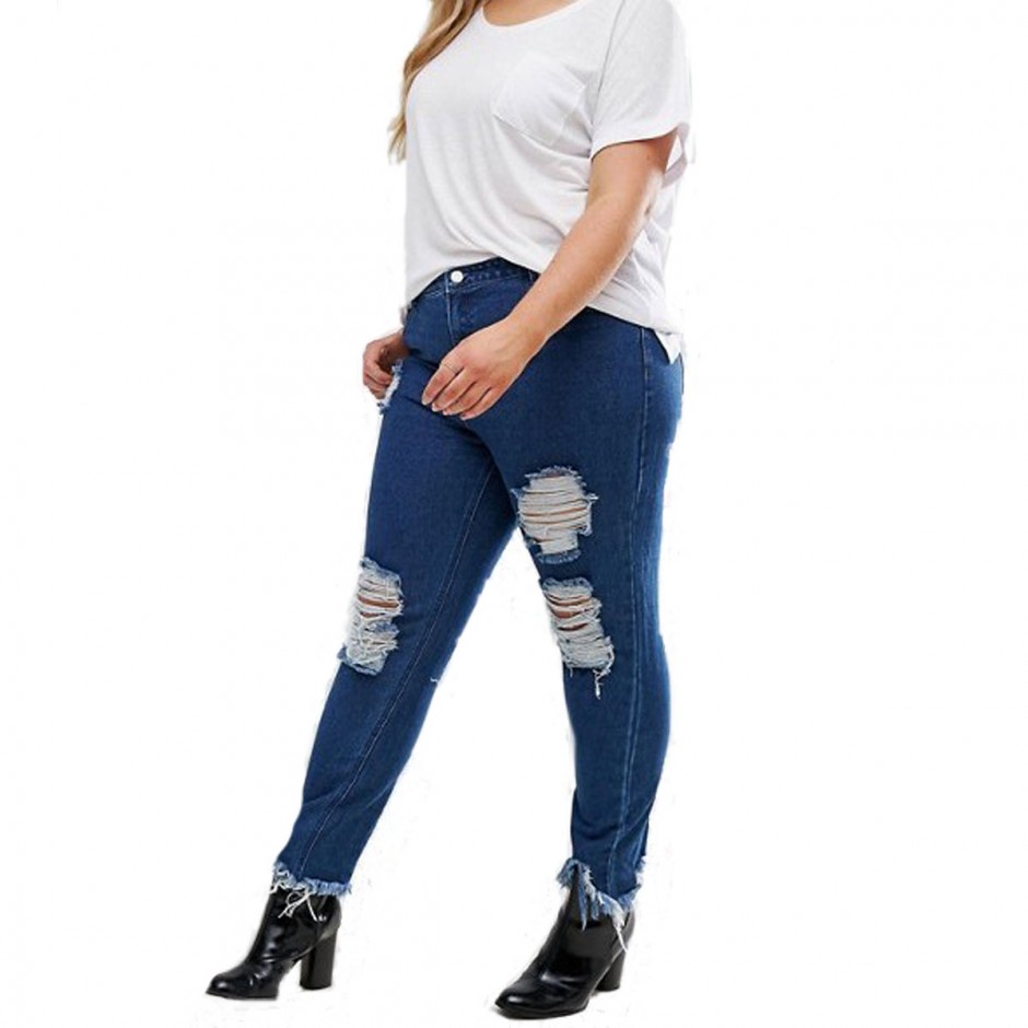 plus size fringe hem jeans