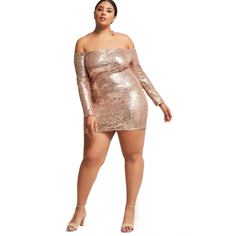 plus size sequin mini dress